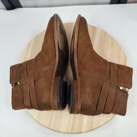 FRANCO SARTO KACEY Leather Strappy Ankle Boots Distressed Brown Women US 12M - Picture 8 of 13